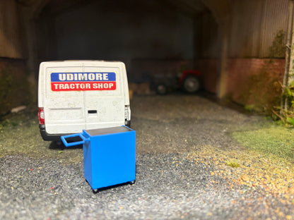 Agri Modelbouw Blue Tool Trolley – Hand Painted – 1:32 Scale – AM-06026