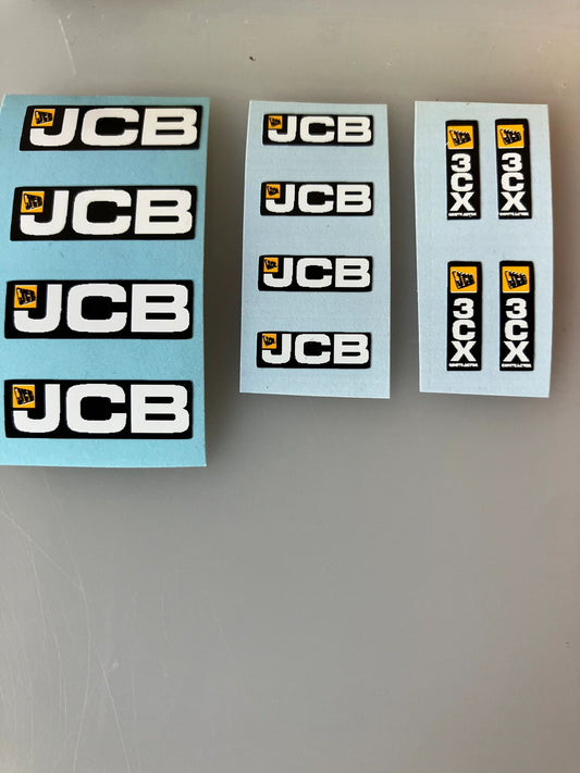 JCB 3CX backhoe loadall x 12 decals 1:32 scale High quality vinyl Tractor construction farm machinery decals fastrac Image