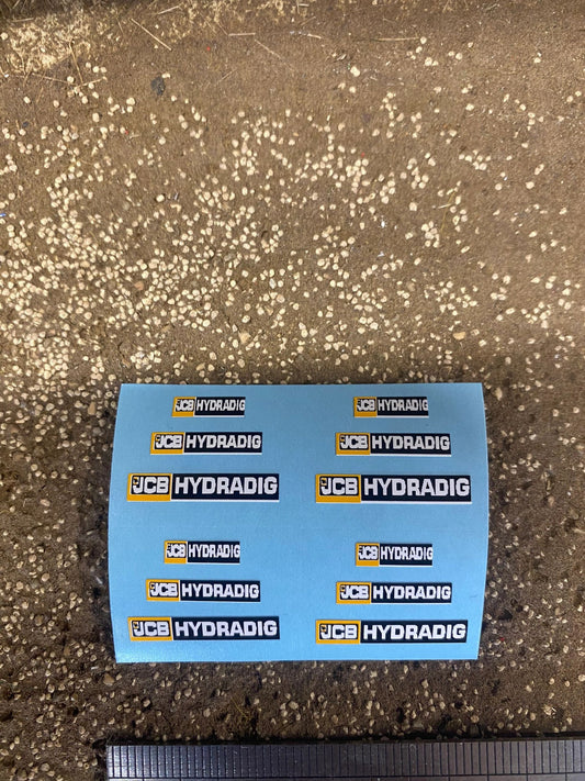 JCB Hydradig x 12 Farm Machinery Professional Pre Cut High quality vinyl decal packs stickers 1:32 scale Image