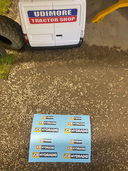 JCB Hydradig x 12 Farm Machinery Professional Pre Cut High quality vinyl decal packs stickers 1:32 scale Image 3