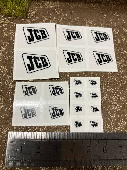 JCB construction x 16 decal pack Professional Pre Cut High quality vinyl decal packs stickers 1:32 scale Loadall Digger Backhoe Image 2