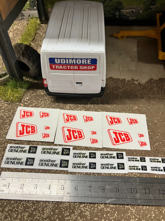 JCB construction x 27 decal pack 1:32 scale Professional pre cut High quality vinyl JCB construction loadall Tractor trailer farm machinery decals Image