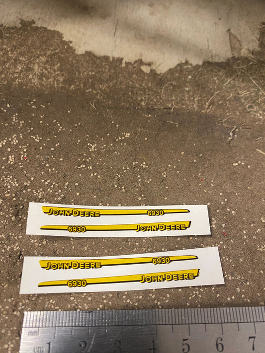John Deere 6930 Tractor bonnet decals pre cut high quality stickers Image