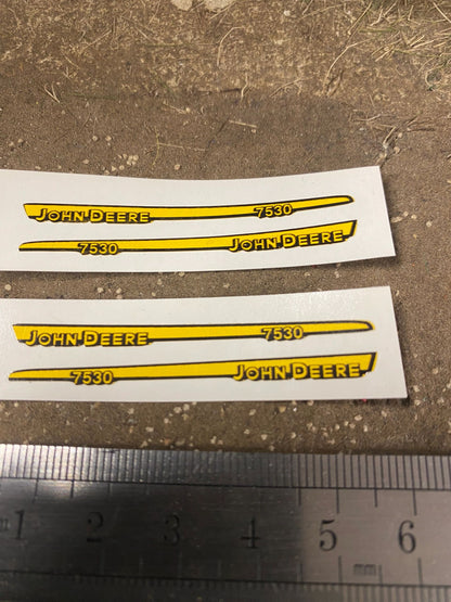 John Deere 7530 Tractor bonnet decals pre cut high quality stickers Image