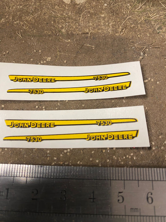 John Deere 7530 Tractor bonnet decals pre cut high quality stickers Image