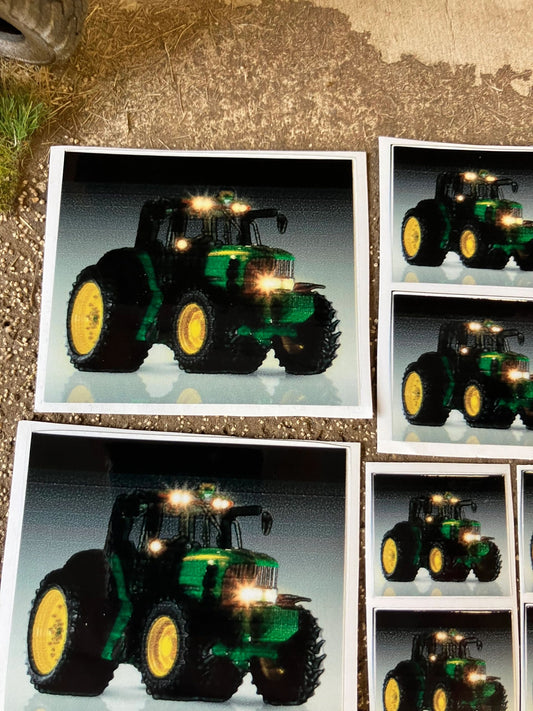 John Deere at night time Tractor farm machinery decals 1:32 scale High quality vinyl pack sticker set Image