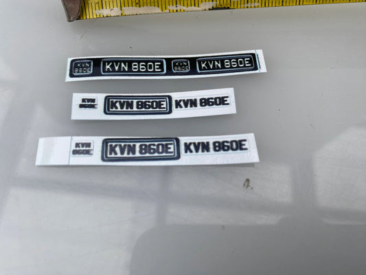 KVN 860E Vintage number plates Professional Pre Cut High quality vinyl decal packs stickers 1:32 scale Image