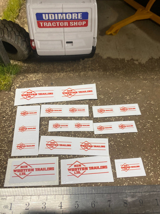 Ken Wootton trailers farm machinery x 18 Professional pre cut High quality vinyl huge pack decals farm machinery decals Image