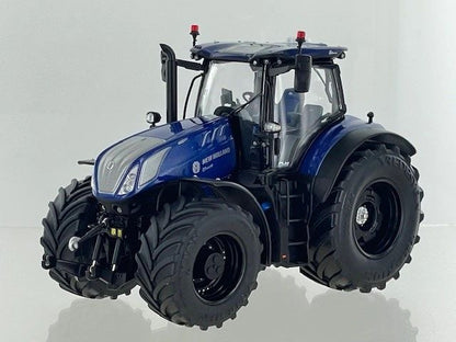 Limited Edition Marge Models New Holland Blue Power T7.340 Tractor Black wheels 1:32 scale Image 5