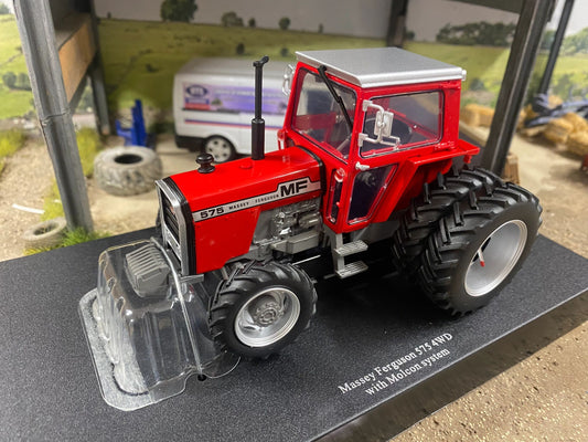 Limited Edition Universal Hobbies Massey Ferguson 575 4wd Tractor red cab rear Molcon duals BOXED 1:32 scale UH6765 Image 2