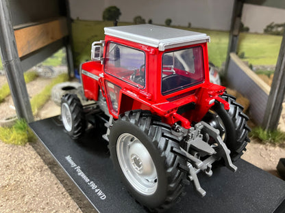 Limited Edition Universal Hobbies Massey Ferguson 590 4wd Tractor red cab Big wheels BOXED 1:32 scale UH6764 Image 3