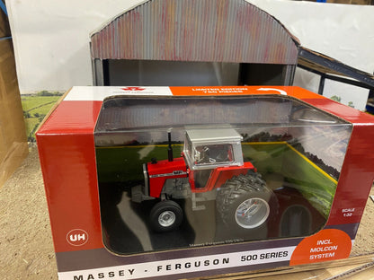 Limited Edition Universal Hobbies Massey Ferguson 590 2wd red silver cab rear Molcon duals BOXED 1:32 scale UH6768 Image 6