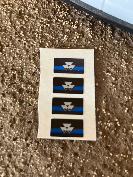 Massey Ferguson 135 165 185 188 Tractor x 4 Blue Silver black Pre cut Professional High quality vinyl pack decals Tractor front grill bonnet farm machinery decals 1:32 scale Image 2