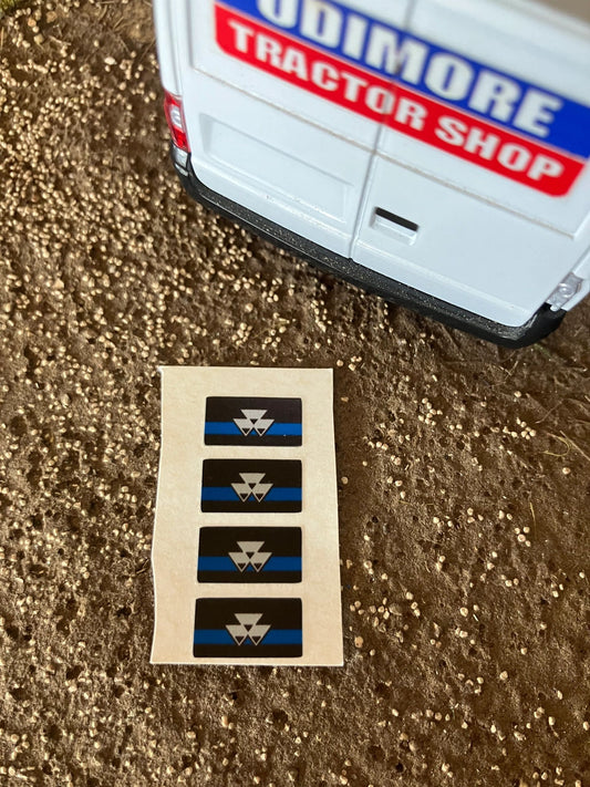 Massey Ferguson 135 165 185 188 Tractor x 4 Pre cut Professional Blue Silver black High quality vinyl pack decals Tractor front grill bonnet farm machinery decals 1:32 scale Image