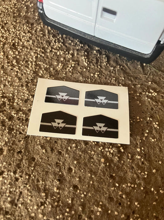 Massey Ferguson 135 165 185 188 Tractor x 4 Professional pre cut Silver black High quality vinyl pack decals Tractor front grill bonnet farm machinery decals 1:32 scale Image 2