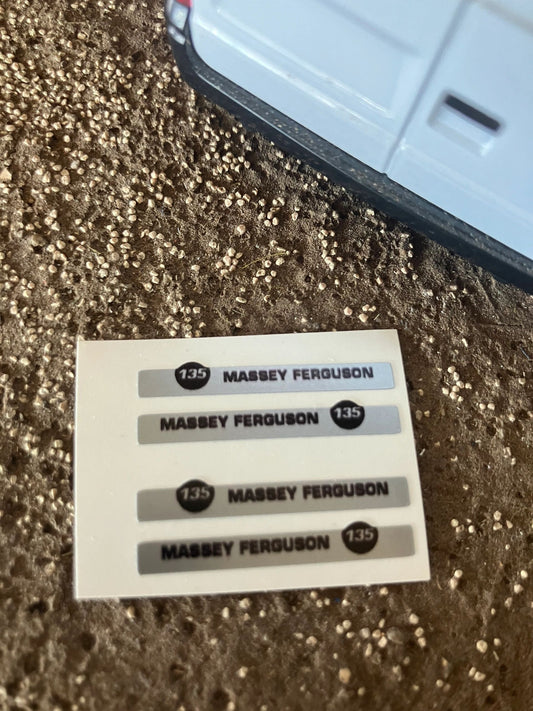 Massey Ferguson 135 Tractor x 4 Professional pre cutSilver High quality vinyl pack decals Tractor bonnet farm machinery decals Image 2