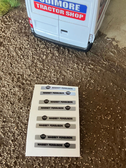Massey Ferguson 135 Tractor x 8 Professional pre cut silver High quality vinyl pack decals Tractor bonnet farm machinery decals 1:32 scale Image 4