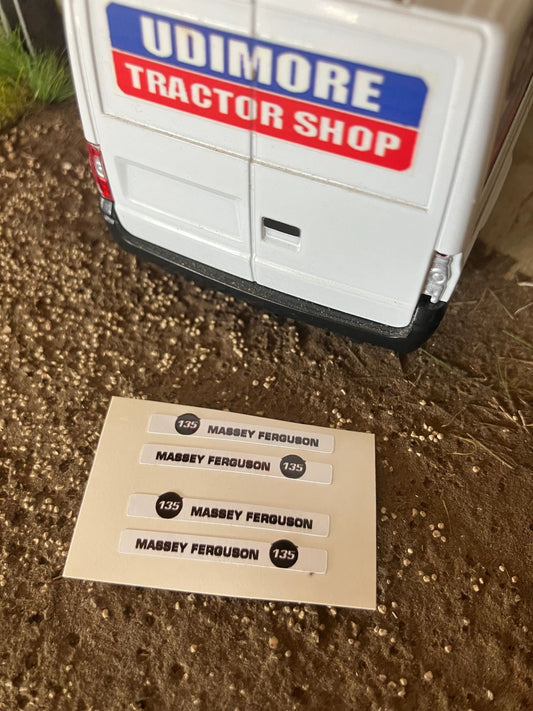 Massey Ferguson 135 Tractor x Professional pre cut 4 White High quality vinyl pack decals Tractor bonnet farm machinery decals Image 2