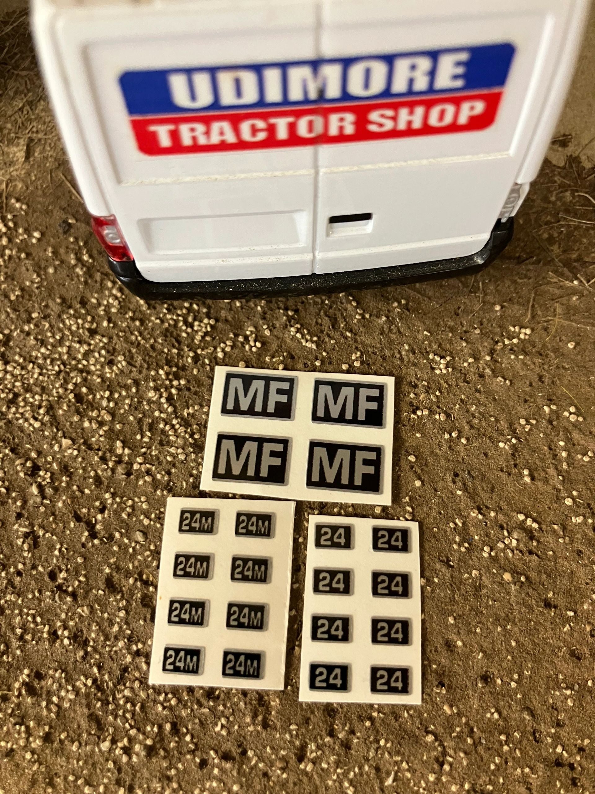 Massey Ferguson 24M 24 Trailer x 20 Grey Black Professional Pre Cut High quality vinyl huge pack decals bonnet farm machinery decals Image