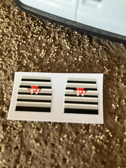 Massey Ferguson 550 575 590 595 Tractor x 2 red grey white black High quality vinyl pack decals Tractor front grill bonnet farm machinery decals Image 2