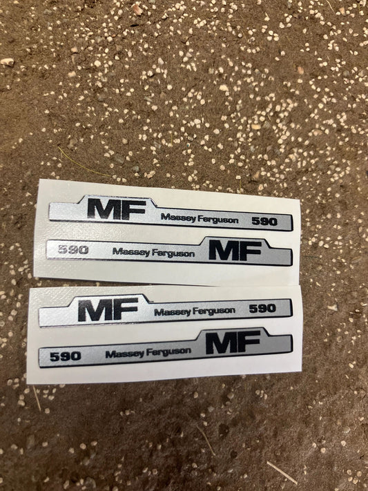 Massey Ferguson 590 Tractor Professional pre cut bonnet decals 4 x 45mm High quality vinyl huge pack decals Tractor bonnet farm machinery 1:32 scale Image 2