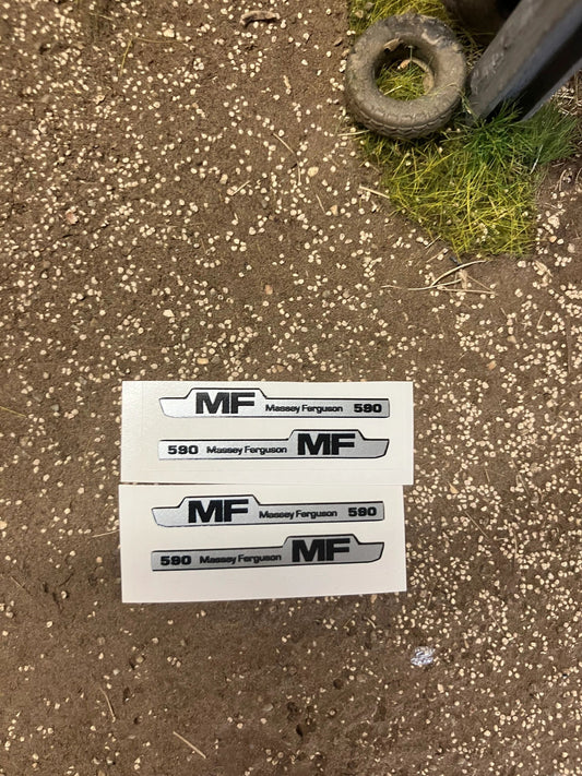 Massey Ferguson 590 Tractor bonnet professional pre cut decals 4 x 40mm High quality vinyl huge pack decals bonnet farm machinery 1:32 scale Image 2
