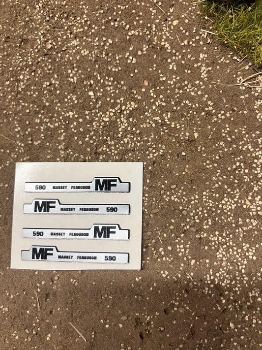 Massey Ferguson 590 Tractor pre cut professional decals 4 x 35mm High quality vinyl huge pack decals bonnet farm machinery decals 1:32 s Image