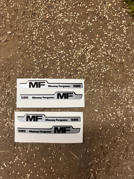 Massey Ferguson 595 Tractor Professional pre cut bonnet decals 4 x 40mm High quality vinyl pack decals bonnet farm machinery decals 1:32 scale Image 2