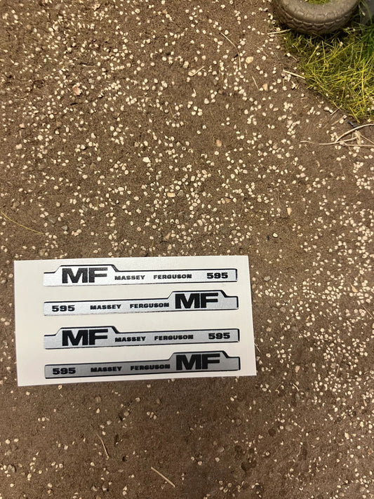 Massey Ferguson 595 Tractor Professional pre cut bonnet decals 4 x 45mm High quality vinyl huge pack decals Tractor bonnet farm machinery decals 1:32 decals Image 2