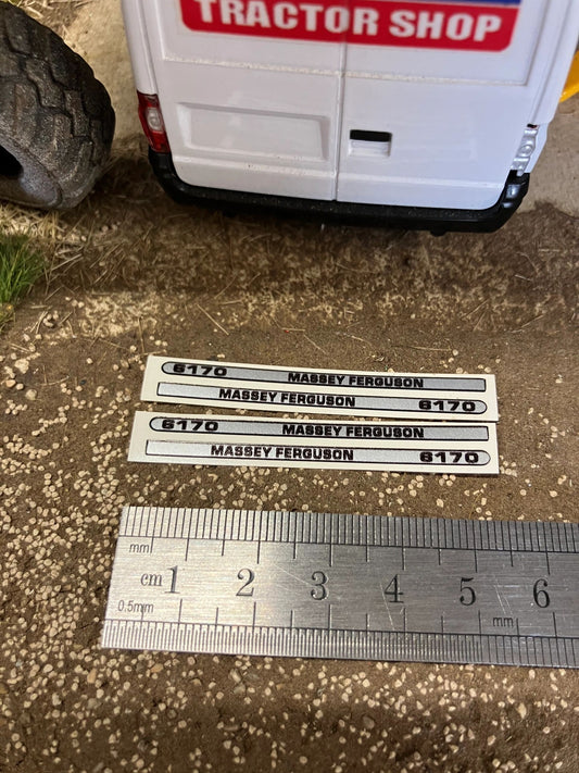 Massey Ferguson 6170 Tractor x 4 Pre cut Professional Silver High quality vinyl pack decals Tractor bonnet farm machinery decals Image 2