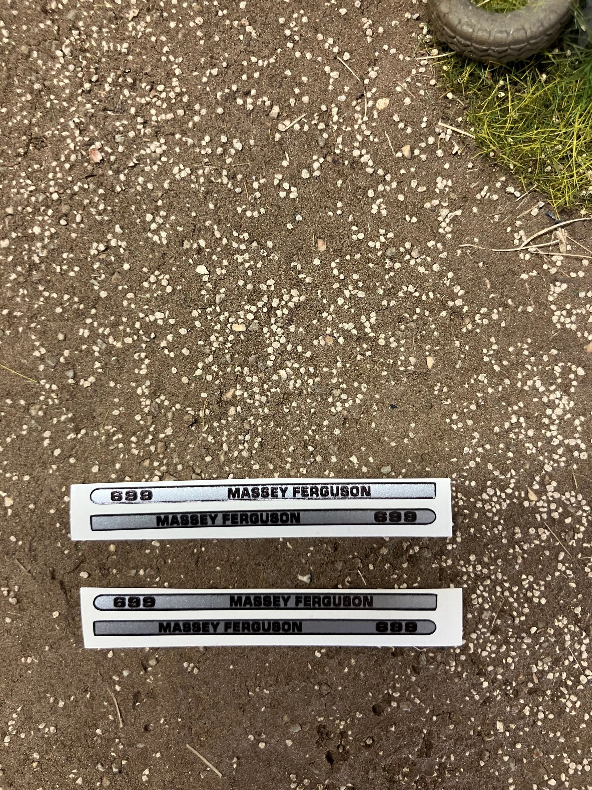 Massey Ferguson 699 Tractor bonnet farm machinery decals 1:32 scale 4 x 50mm High quality pre cut vinyl huge pack decals Image
