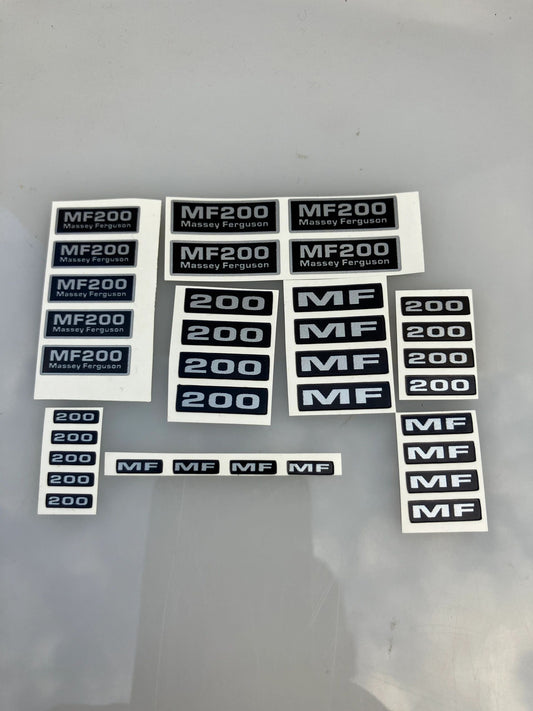 Massey Ferguson MF 200 Trailer Professional pre cut decal packHigh quality vinyl 34 decals 1:32 scale Image