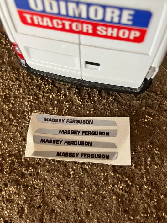 Massey Ferguson Tractor Farm Machinery 4 x 40mm Silver Black Pre Cut Professional High quality vinyl huge pack decals bonnet farm machinery decals 1:32 scale Image 2