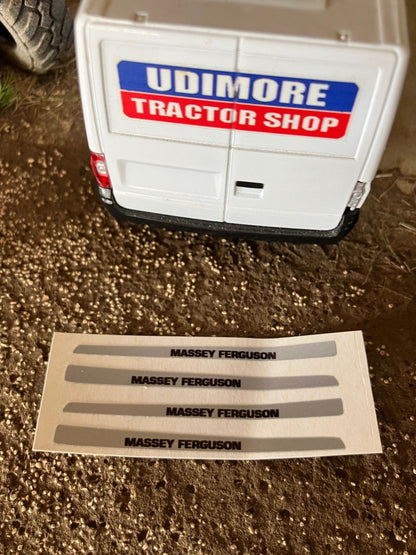 Massey Ferguson Tractor Farm Machinery 4 x 55mm Silver Black Professional pre cut High quality vinyl huge pack decals bonnet farm machinery decals Image