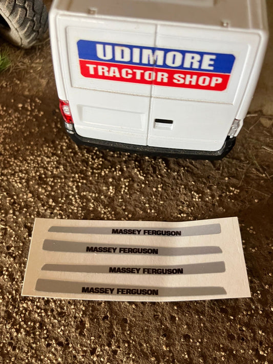 Massey Ferguson Tractor Farm Machinery 4 x 55mm Silver Black Professional pre cut High quality vinyl huge pack decals bonnet farm machinery decals Image