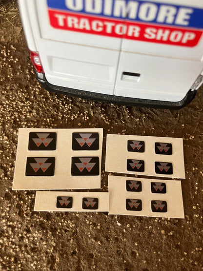 Massey Ferguson Tractor Logos x 14 Pre cut Professional Red Silver black High quality vinyl huge pack decals Tractor front grill bonnet farm machinery decals Image