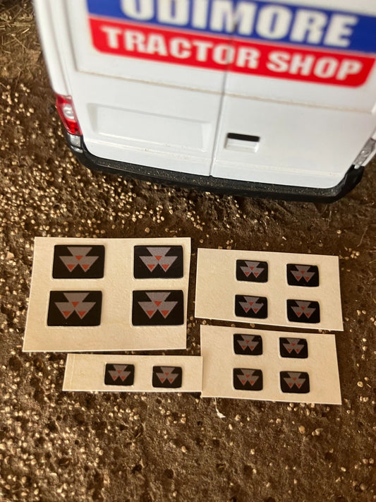 Massey Ferguson Tractor Logos x 14 Pre cut Professional Red Silver black High quality vinyl huge pack decals Tractor front grill bonnet farm machinery decals Image