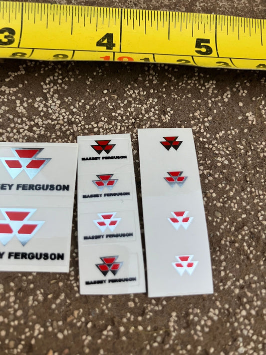 Massey Ferguson logo x 10 Professional pre cut High quality vinyl set sticker set farm machinery tractor combine decals 1:32 decals Image 2