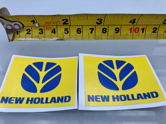 New Holland 1:32 scale High quality vinyl 2 x New Holland Logo yellow Tractor trailer farm machinery decals Image