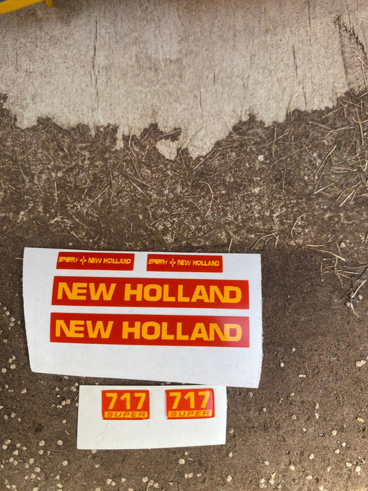 New Holland 717 Forage Harvester decals 1:32 scale High quality vinyl 6 sticker set x Tractor combine trailer farm machinery decals Image