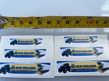 New Holland Agricultural Tractor 1:32 scale High quality vinyl 6 x combine trailer farm machinery decals Image