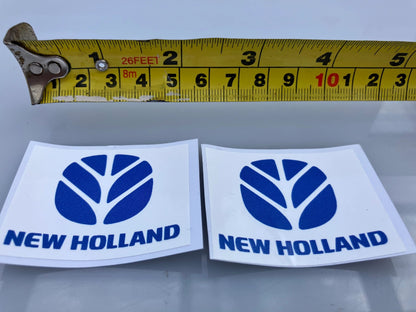New Holland High quality vinyl 2 x New Holland Logo white Tractor trailer farm machinery decals Image