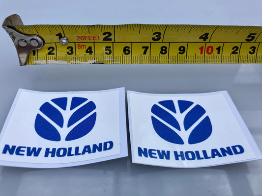 New Holland High quality vinyl 2 x New Holland Logo white Tractor trailer farm machinery decals Image