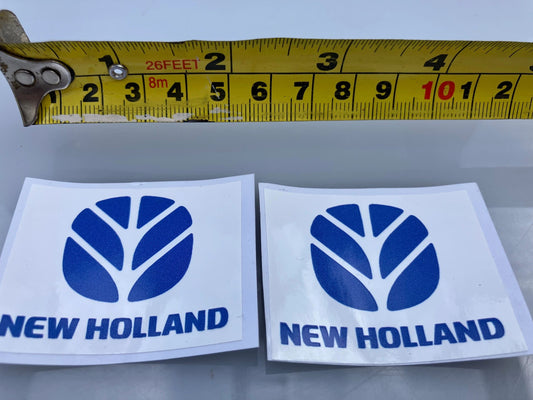New Holland High quality vinyl 2 x New Holland Logo white Tractor trailer farm machinery decals Image 2
