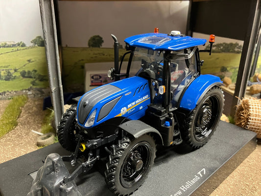 New Holland T7.225 Tractor Conversion narrow black Row crop wheels 1:32 scale Image
