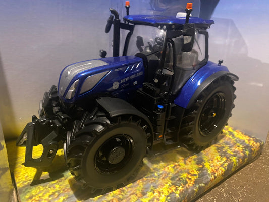 New Holland T7.300 Blue Power Tractor black wheels Conversion 1:32 scale Image