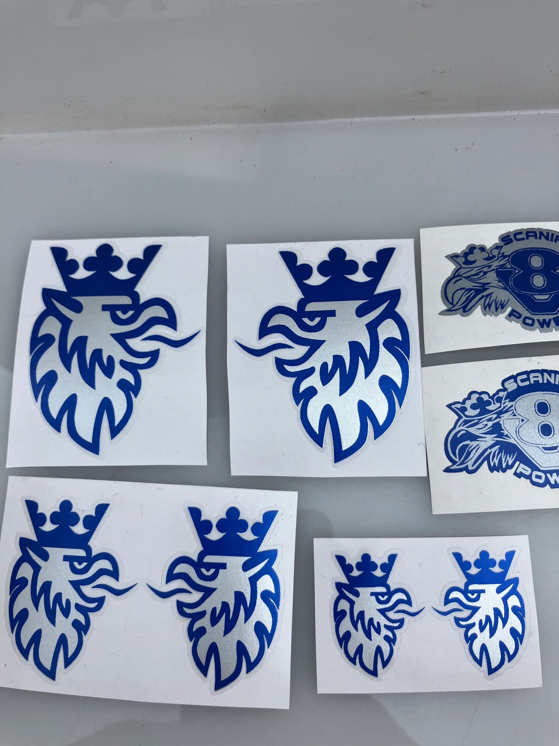 Set of 8 blue Decals truck Vinyl Scania 8 Power Image 3