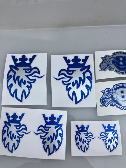 Set of 8 blue Decals truck Vinyl Scania 8 Power Image 3