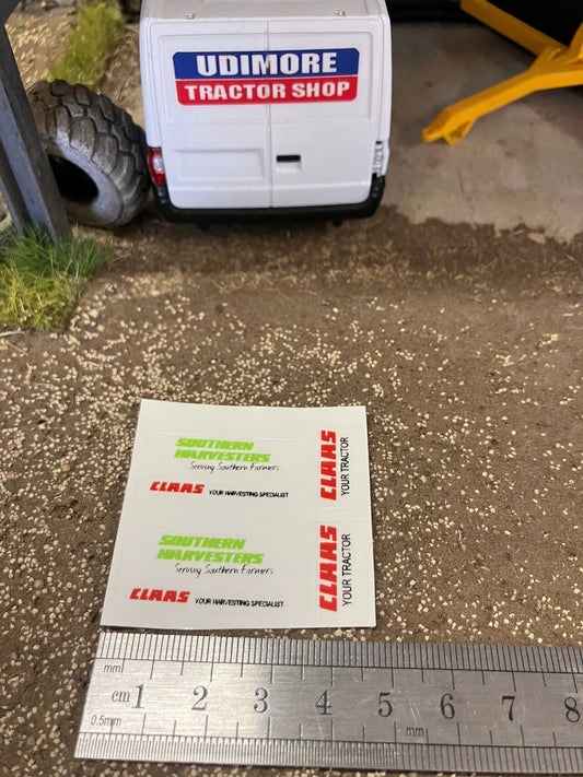 Southern Harvester Claas farm machinery dealership x 6 pre cut professional High quality vinyl stickers set Claas farm machinery tractor combine decals Image