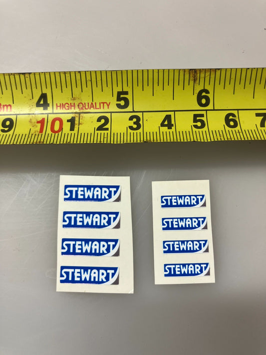Stewart Trailer farm machinery decals 1:32 scale High quality vinyl pack 8 sticker set Image